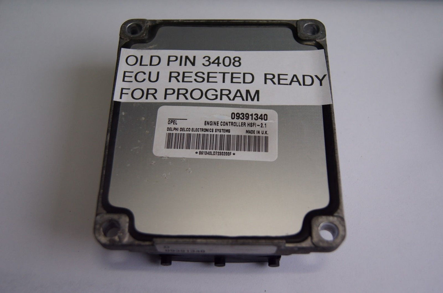 09391340 ECU VAUXHALL OPEL  00-04 Z16XE 1.6 16v HSFI- 2.1  .READY FOR PROGRAM - Glasgow Car Parts Store