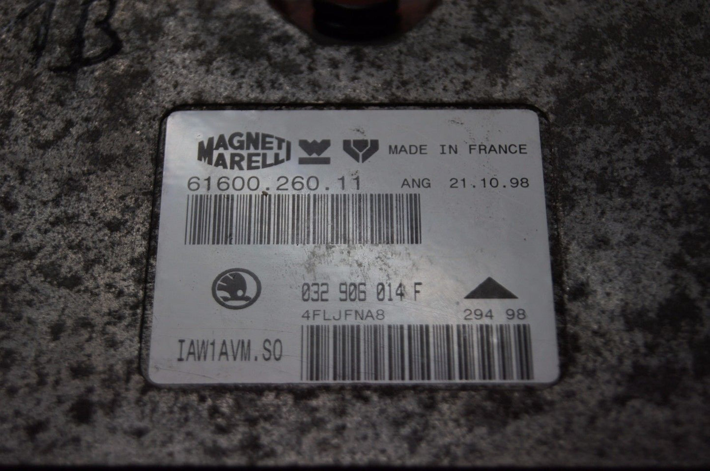 SKODA ECU Control Module Unit 032906014F , IAW1AVM.SO ,61600.260.11 - Glasgow Car Parts Store