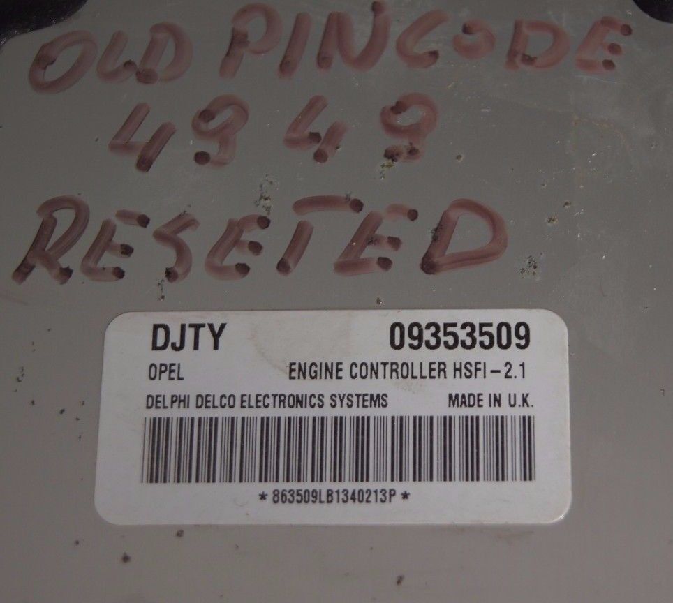 Vauxhall & Opel ECU DJTY 09353509.READY FOR PROGRAMING - Glasgow Car Parts Store