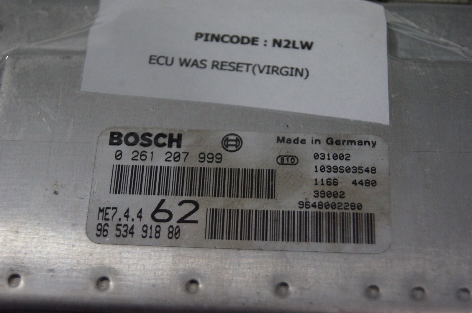 BOSCH ENGINE CONTROL ECU 0261207999 9653491880.VIRGIN ECU - Glasgow Car Parts Store