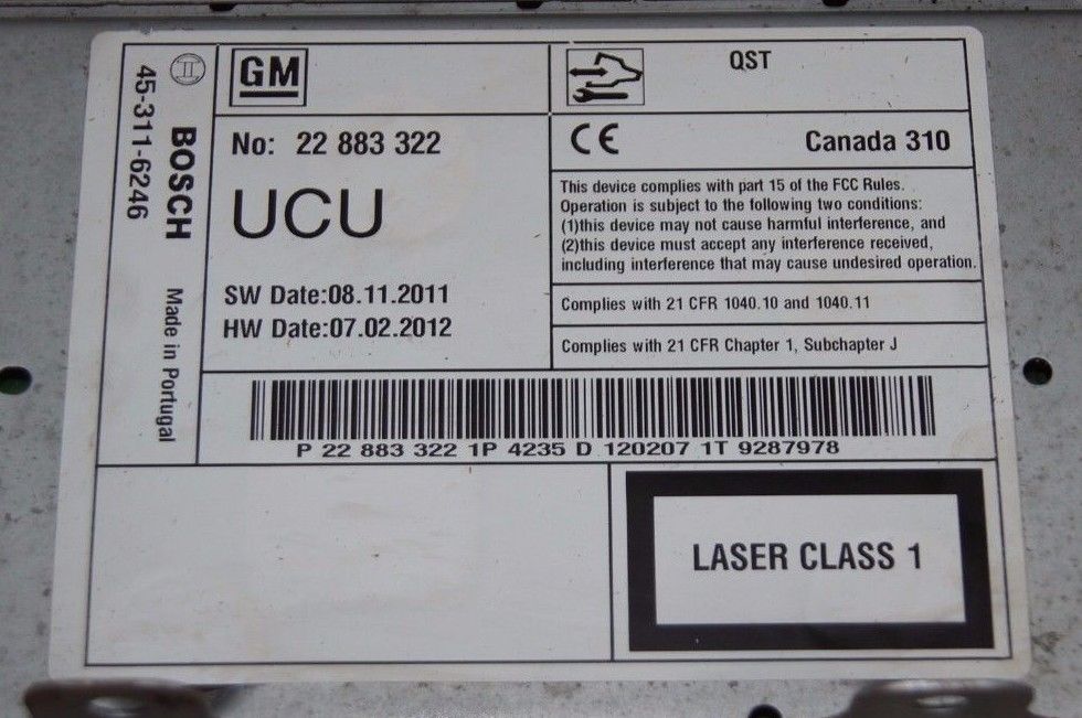 Vauxhall Astra 10-15 Sat Navigation Head Unit .BOSCH 45-3116246 - Glasgow Car Parts Store