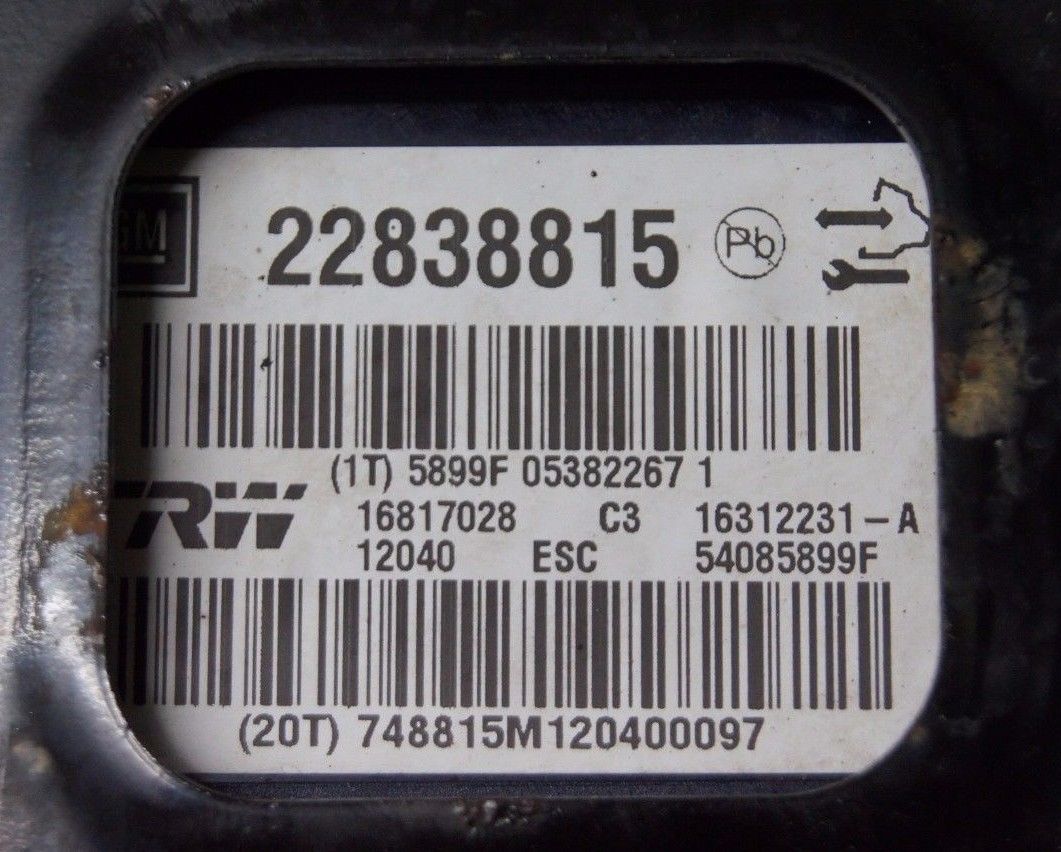 VAUXHALL INSIGNIA ABS Pump 22838815 - Glasgow Car Parts Store