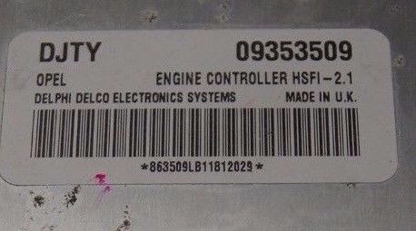 Vauxhall Opel ECU DJTY 09353509.READY FOR PROGRAMING - Glasgow Car Parts Store