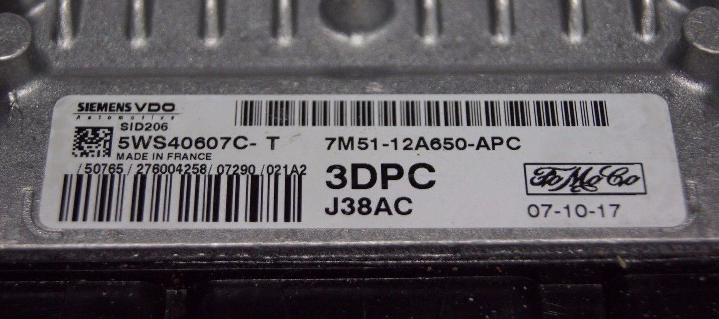Ford Focus C-Max 1.8 TDCi Engine ECU 7M51-12A650-APC 5WS40607C-T - Glasgow Car Parts Store