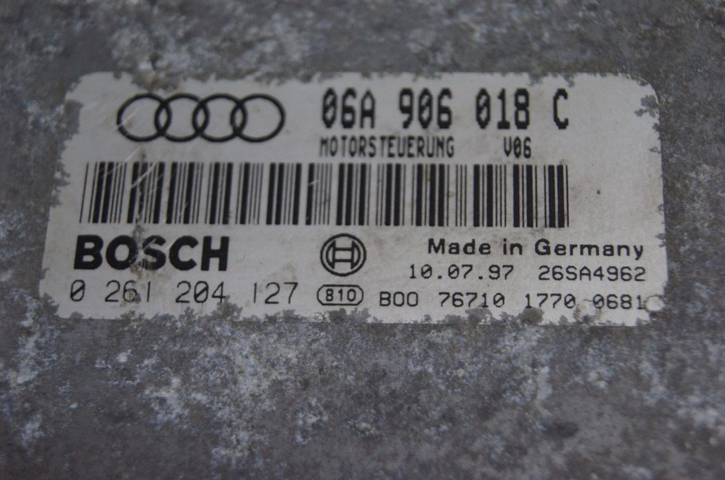 ECU 06A906018C  Steuergerät Motorsteuergerät Motor 1,8 Audi .0261204127 - Glasgow Car Parts Store