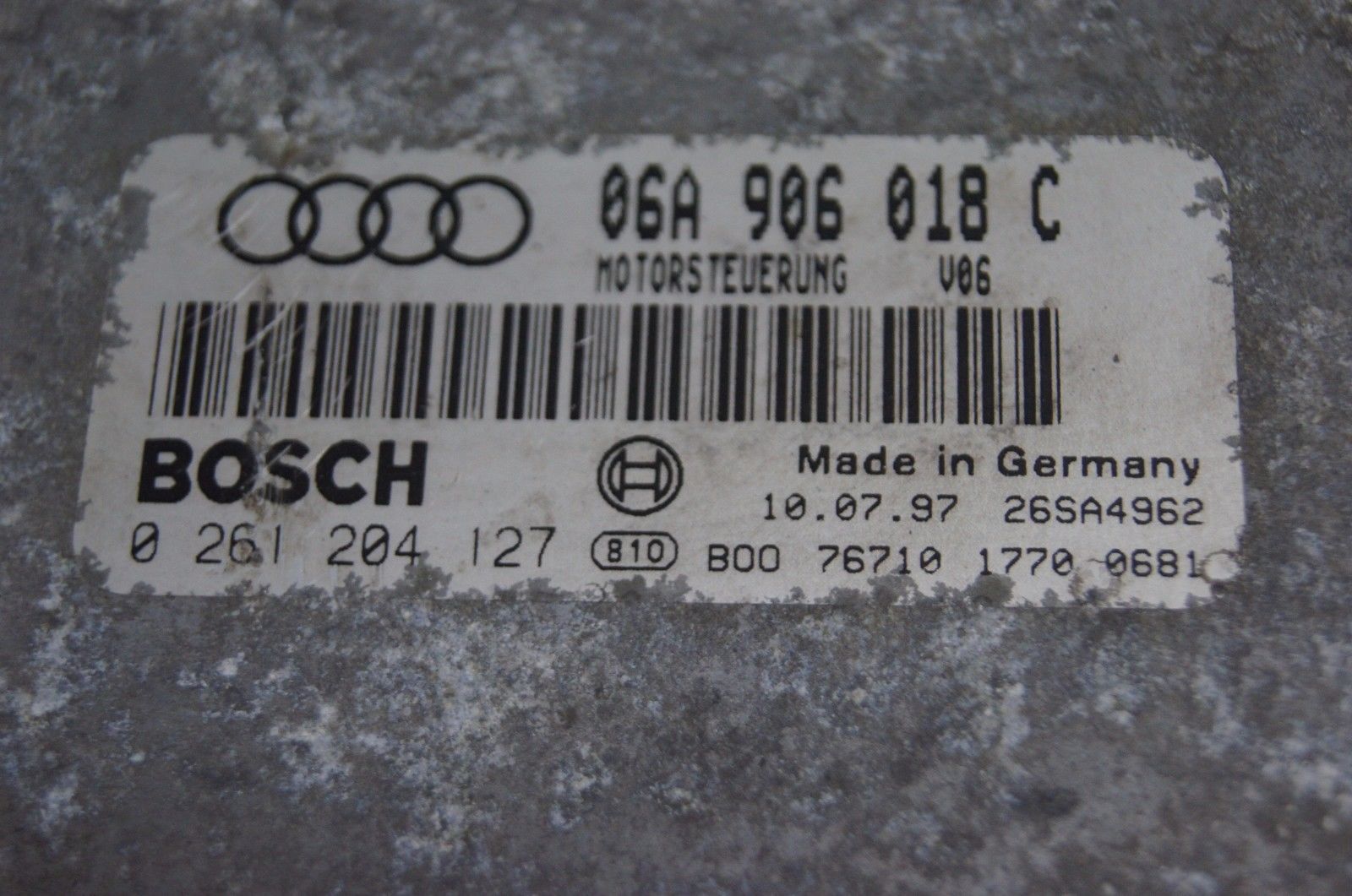 ECU 06A906018C  Steuergerät Motorsteuergerät Motor 1,8 Audi .0261204127 - Glasgow Car Parts Store