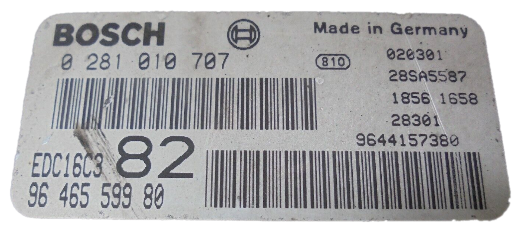 PEUGEOT 206  1.4 HDI  ENGINE ECU 0281010707  9646559980 PLUG AND PLAY - Glasgow Car Parts Store