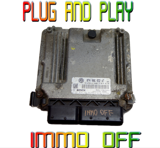 Volkswagen Crafter Ecu 074906032AT 0281014133 IMMO OFF PLUG AND PLAY. - Glasgow Car Parts Store