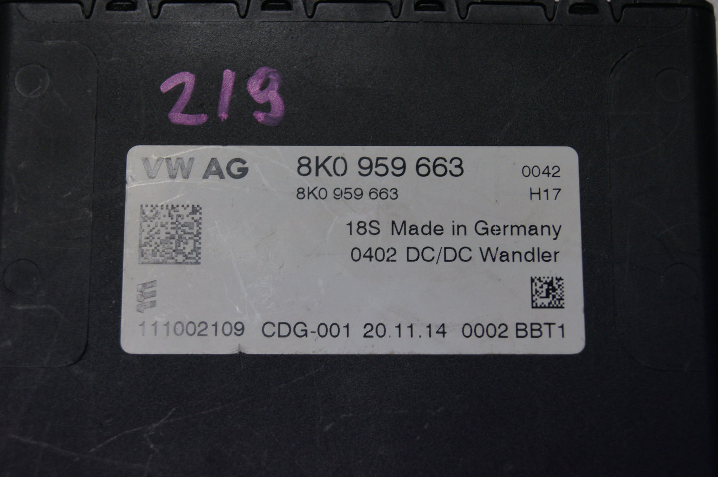 AUDI A3 8P A4 B8 8K A5 8T VOLTAGE STABILISER CONTROL MODULE ECU 8K0959663 - Glasgow Car Parts Store