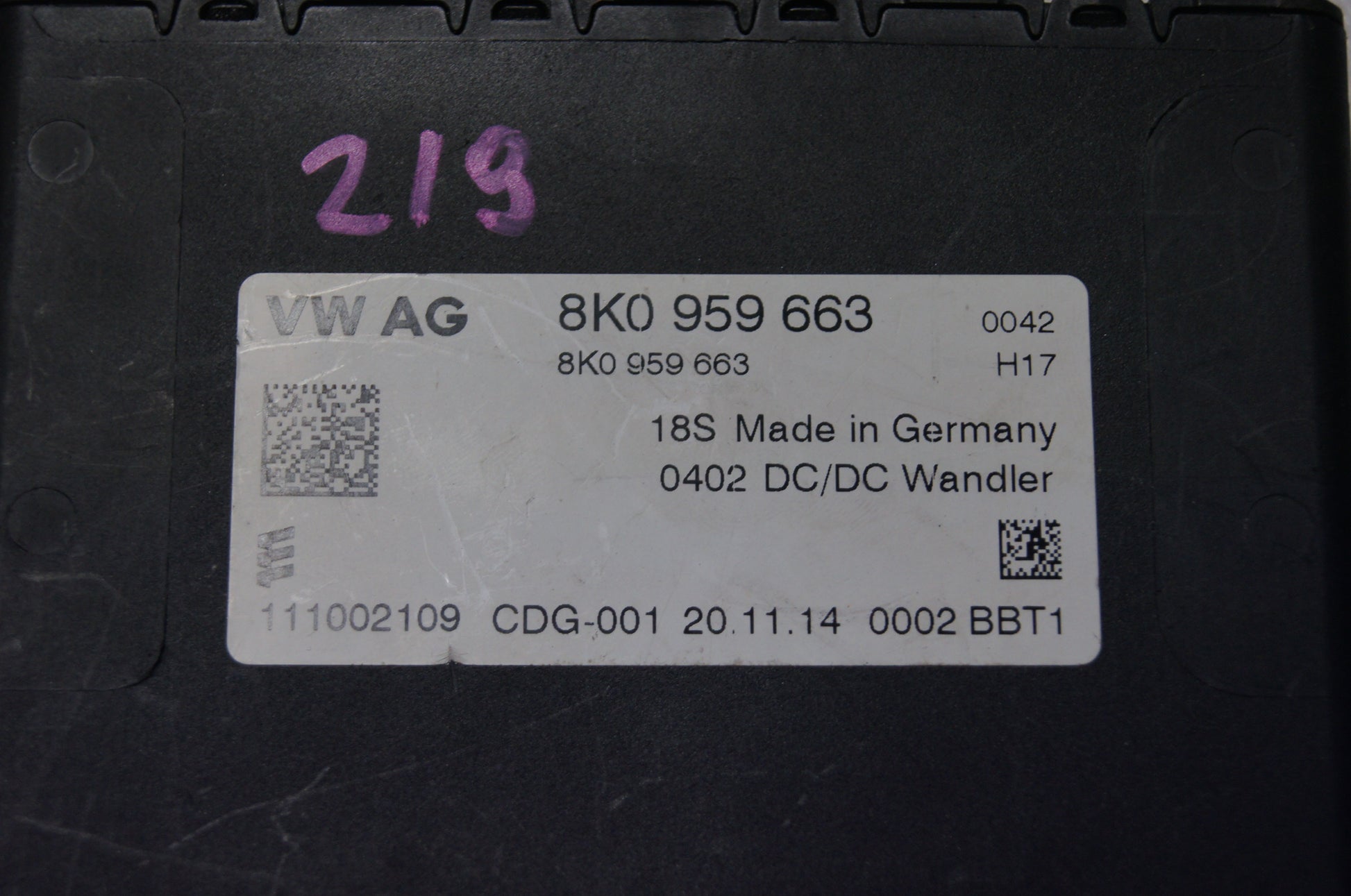 AUDI A3 8P A4 B8 8K A5 8T VOLTAGE STABILISER CONTROL MODULE ECU 8K0959663 - Glasgow Car Parts Store