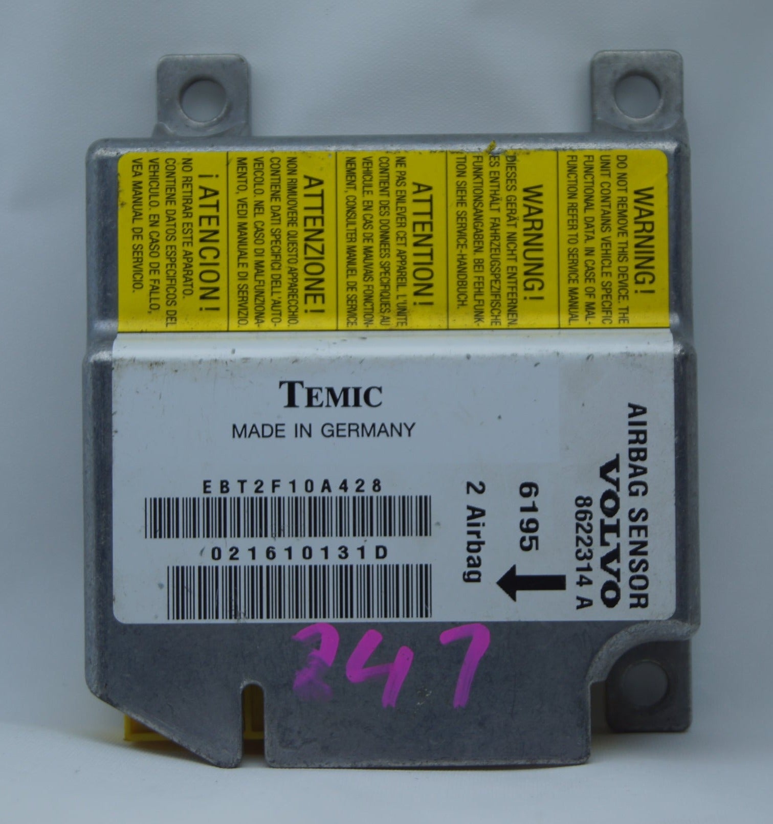 Volvo C70 V70 S70 8622314A 993410214D SRS Airbag Crash Sensor Temic. - Glasgow Car Parts Store