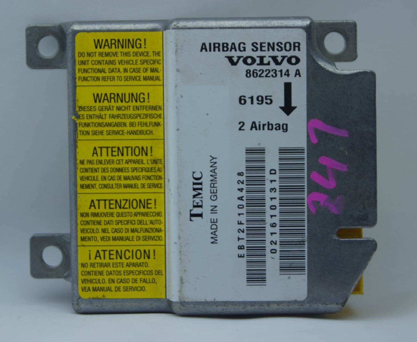 Volvo C70 V70 S70 8622314A 993410214D SRS Airbag Crash Sensor Temic. - Glasgow Car Parts Store