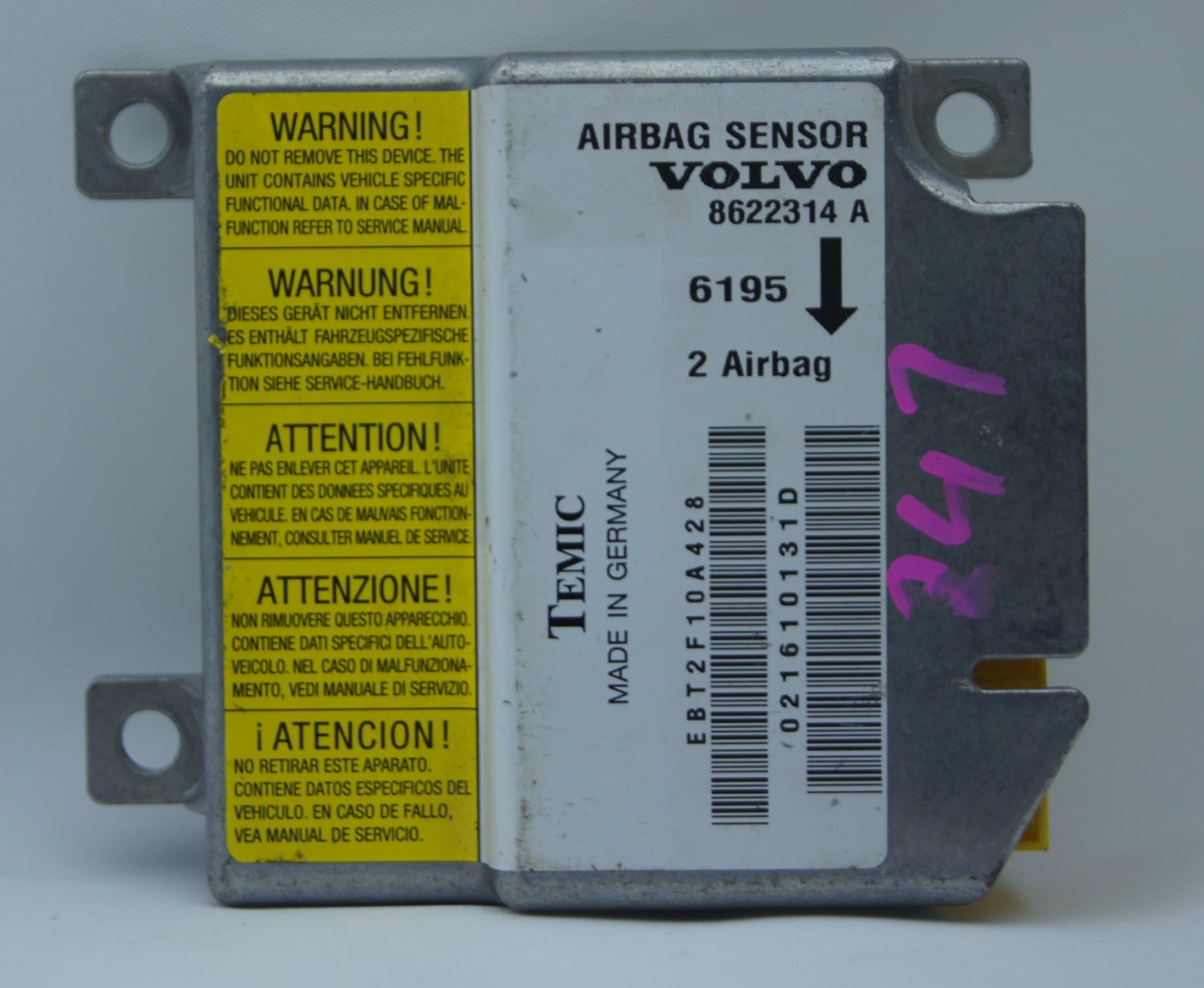 Volvo C70 V70 S70 8622314A 993410214D SRS Airbag Crash Sensor Temic. - Glasgow Car Parts Store