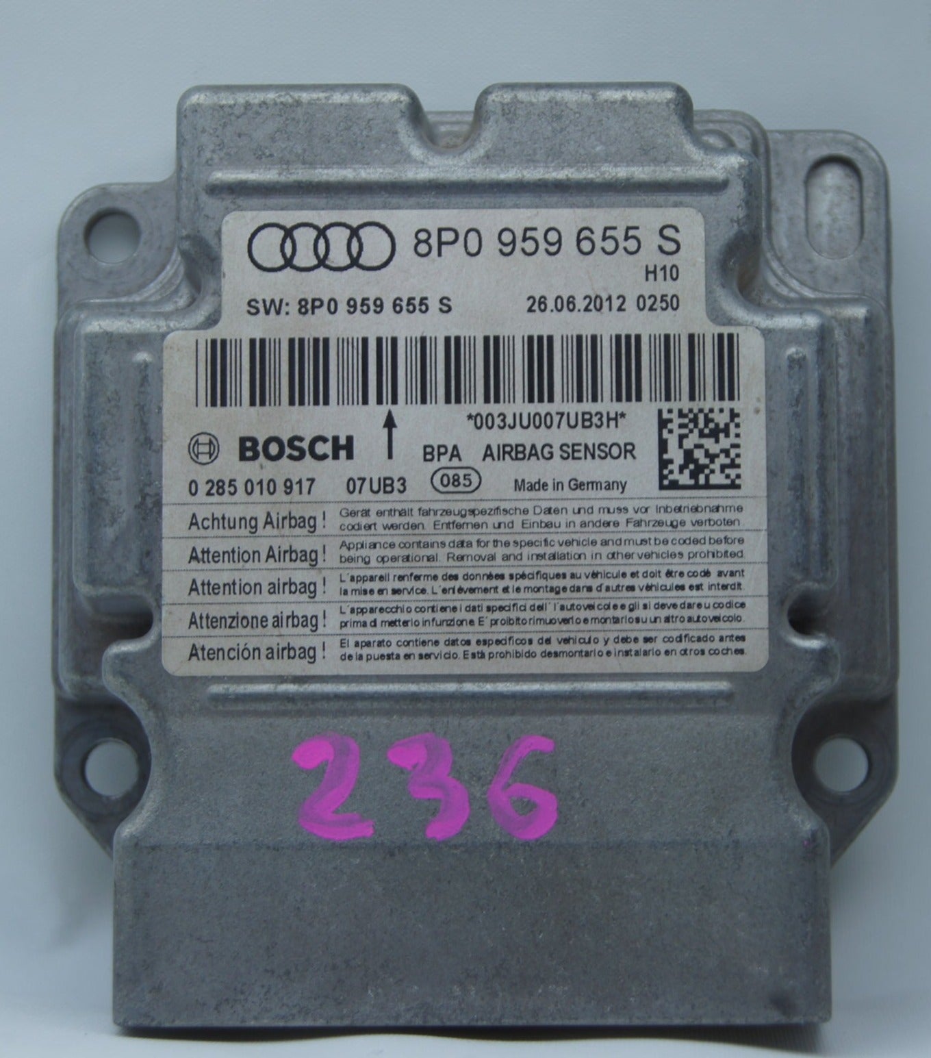 Audi A3 Airbag Module SRS UNIT 8P0959655S - Glasgow Car Parts Store