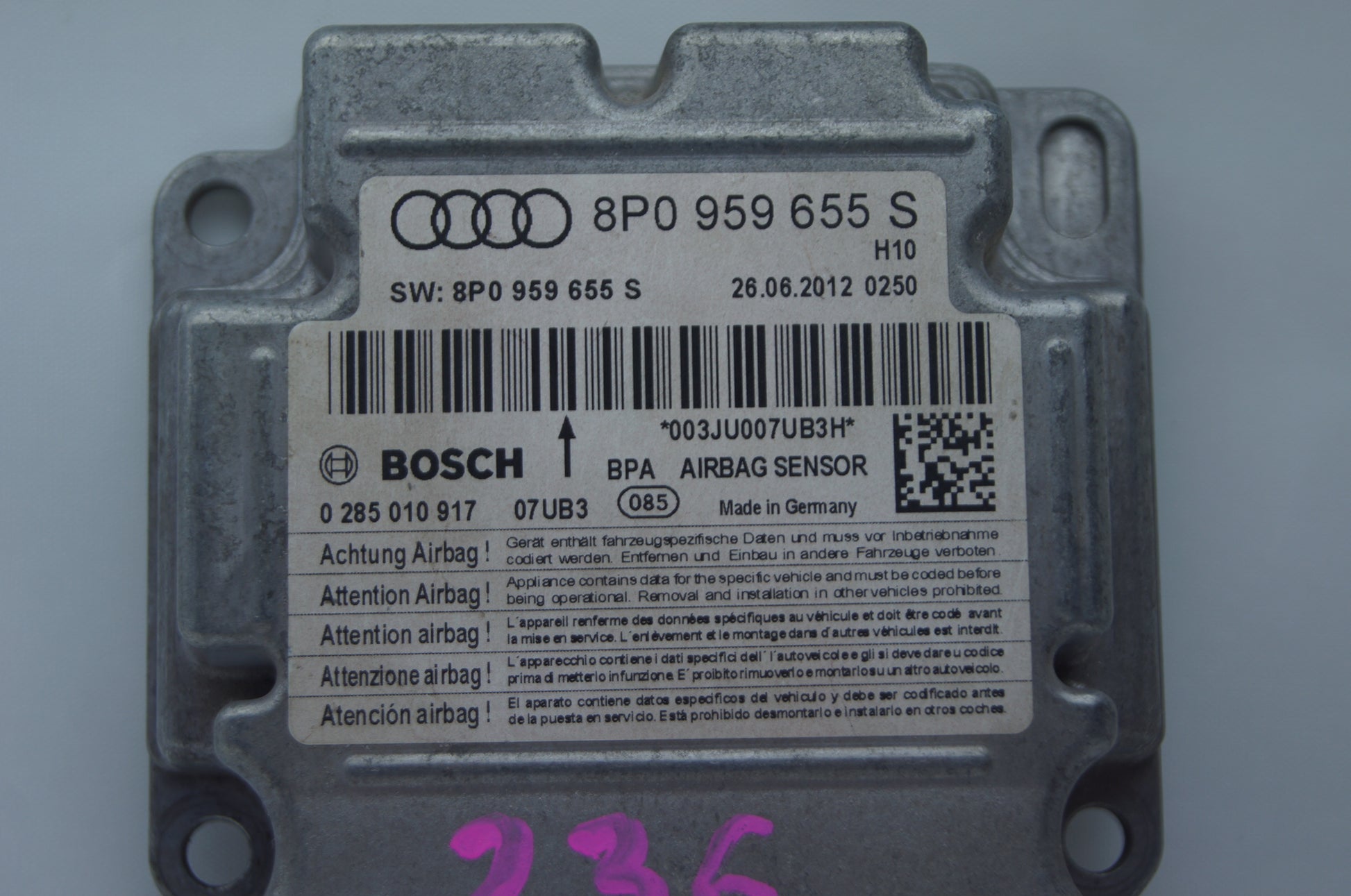 Audi A3 Airbag Module SRS UNIT 8P0959655S - Glasgow Car Parts Store