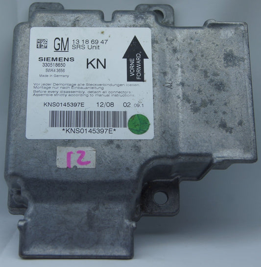 VAUXHALL VECTRA C SIGNUM SRS AIR BAG CONTROL MODULE ECU 13186947 - Glasgow Car Parts Store