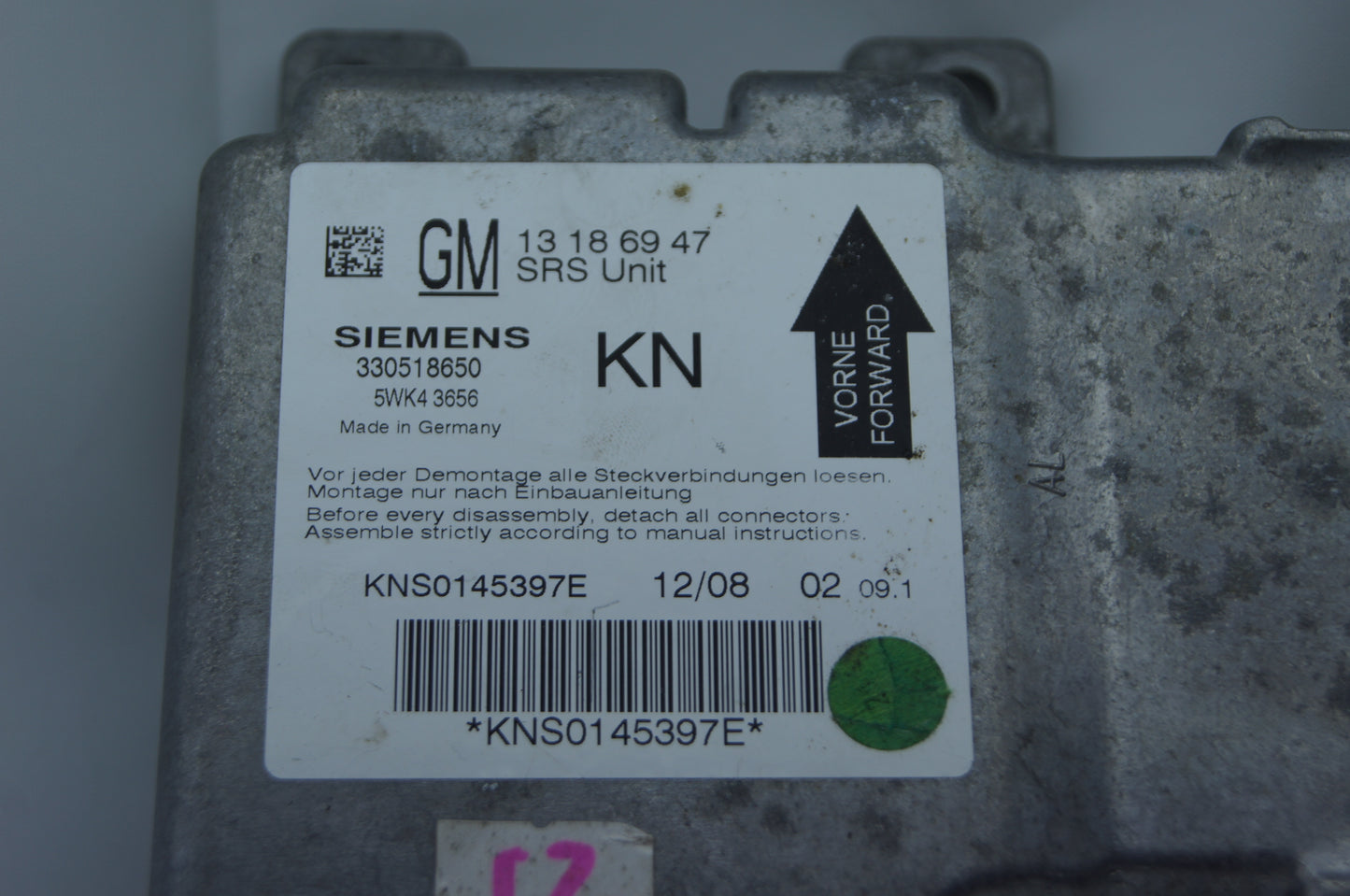 VAUXHALL VECTRA C SIGNUM SRS AIR BAG CONTROL MODULE ECU 13186947 - Glasgow Car Parts Store