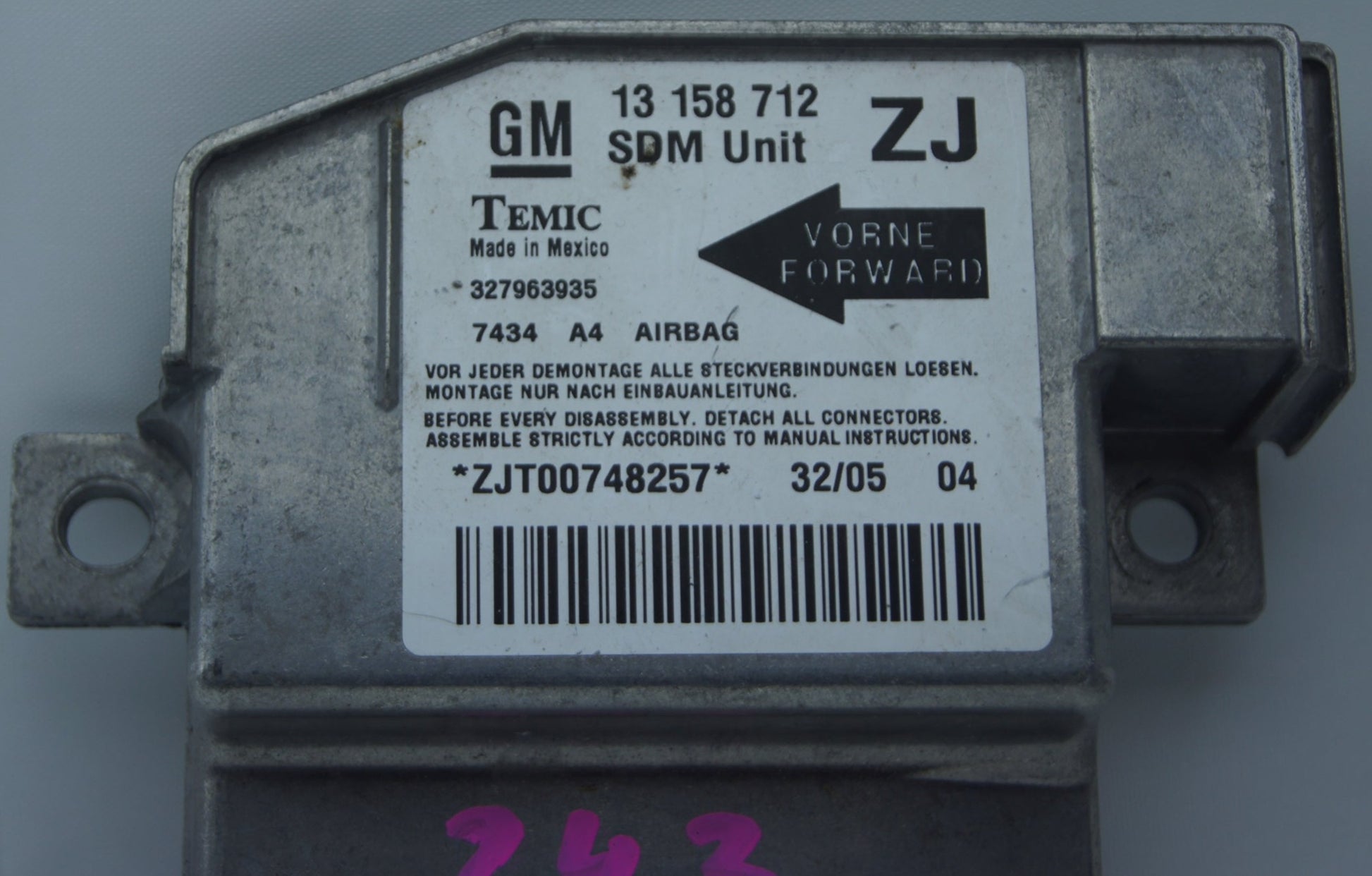 Vauxhall Opel Meriva Air Bag Airbag Control Module ECU 13158712 ZJ - Glasgow Car Parts Store