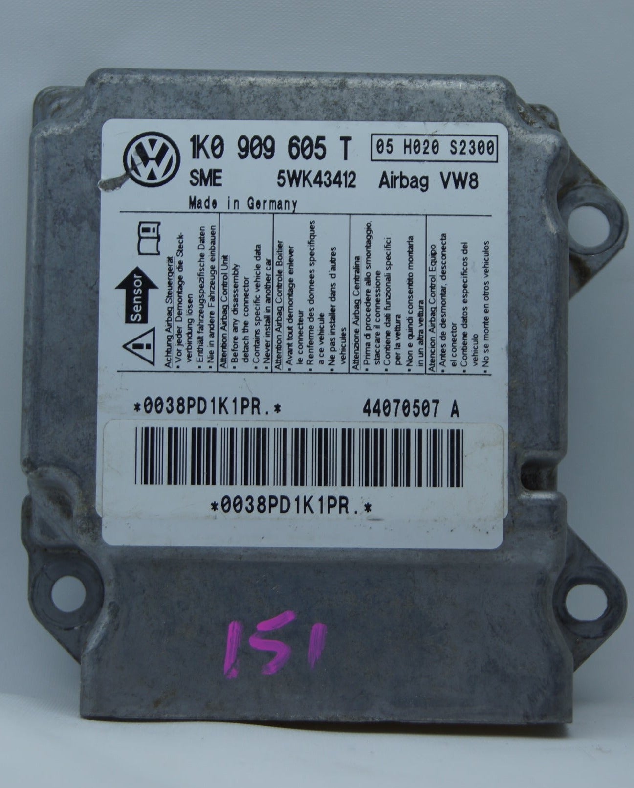 Vw, Audi, Seat, Skoda  Airbag Control Unit 1K0909605T 5WK43412 - Glasgow Car Parts Store