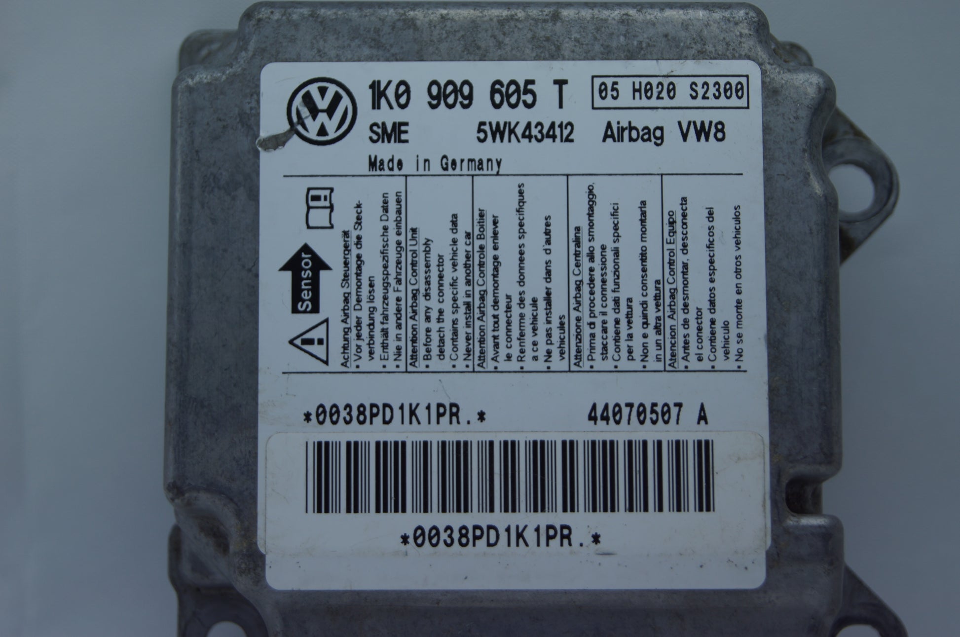 Vw, Audi, Seat, Skoda  Airbag Control Unit 1K0909605T 5WK43412 - Glasgow Car Parts Store