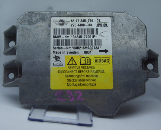 Mini Cooper R56 Airbag Control Module 6577345177901 ,6577 6959563-02 - Glasgow Car Parts Store