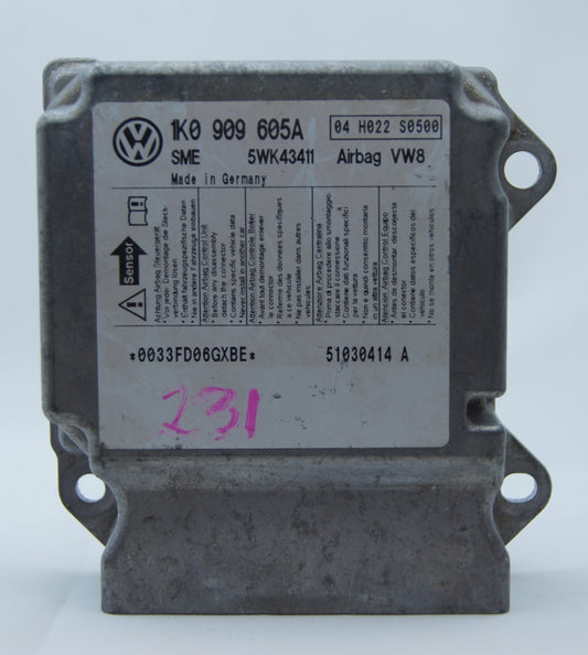 Vw Seat Airbag sensor SRS Control Module Unit 1K0909605A - Glasgow Car Parts Store