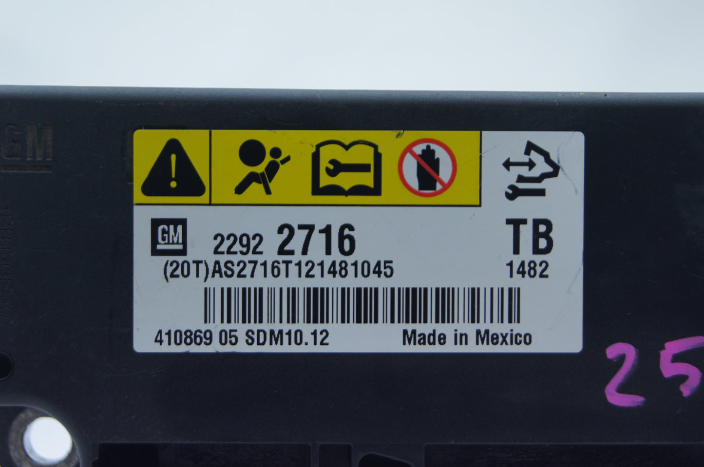 Vauxhall Opel Insignia SRS Airbag Module 22922716 - Glasgow Car Parts Store