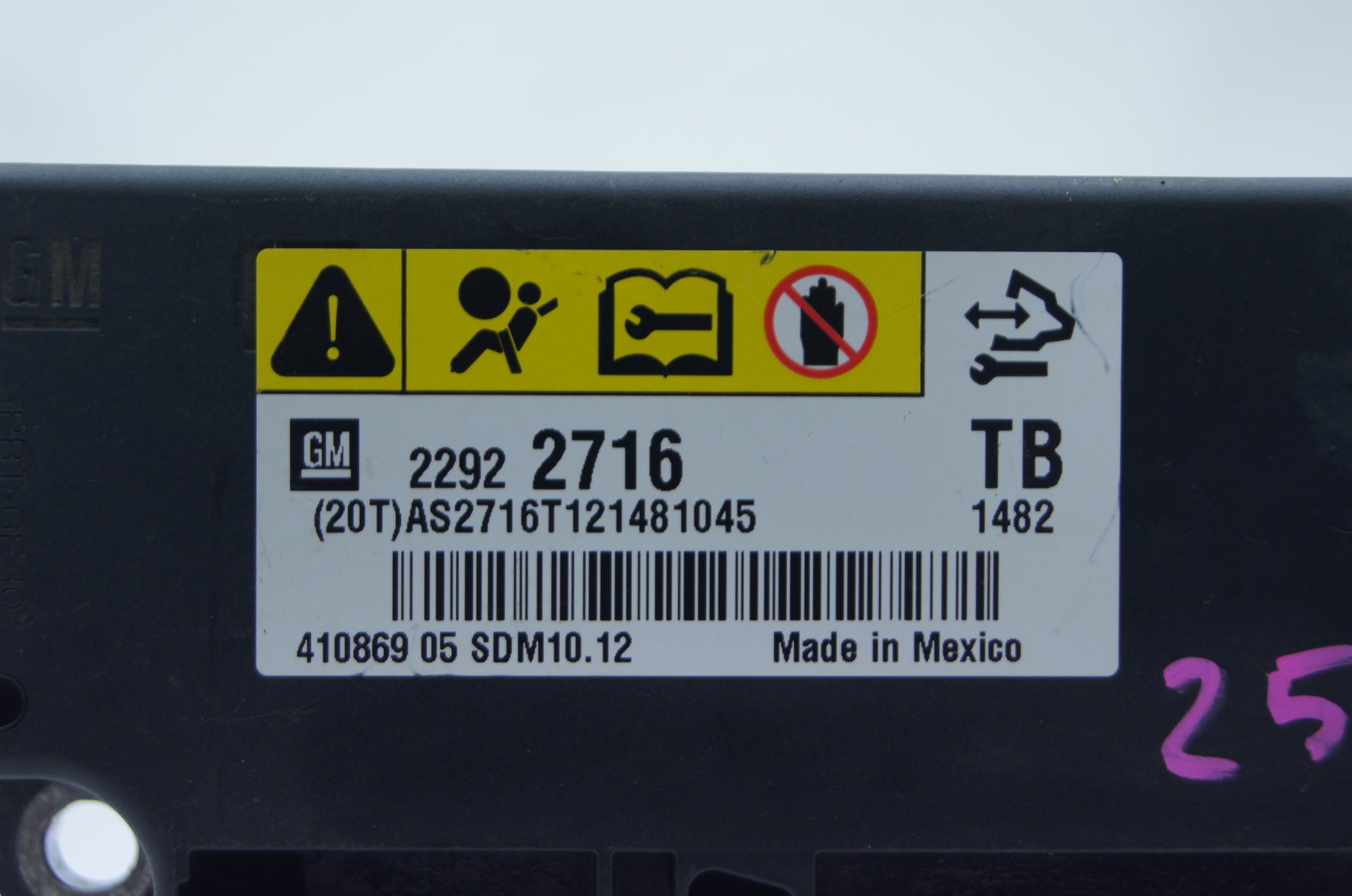 Vauxhall Opel Insignia SRS Airbag Module 22922716 - Glasgow Car Parts Store