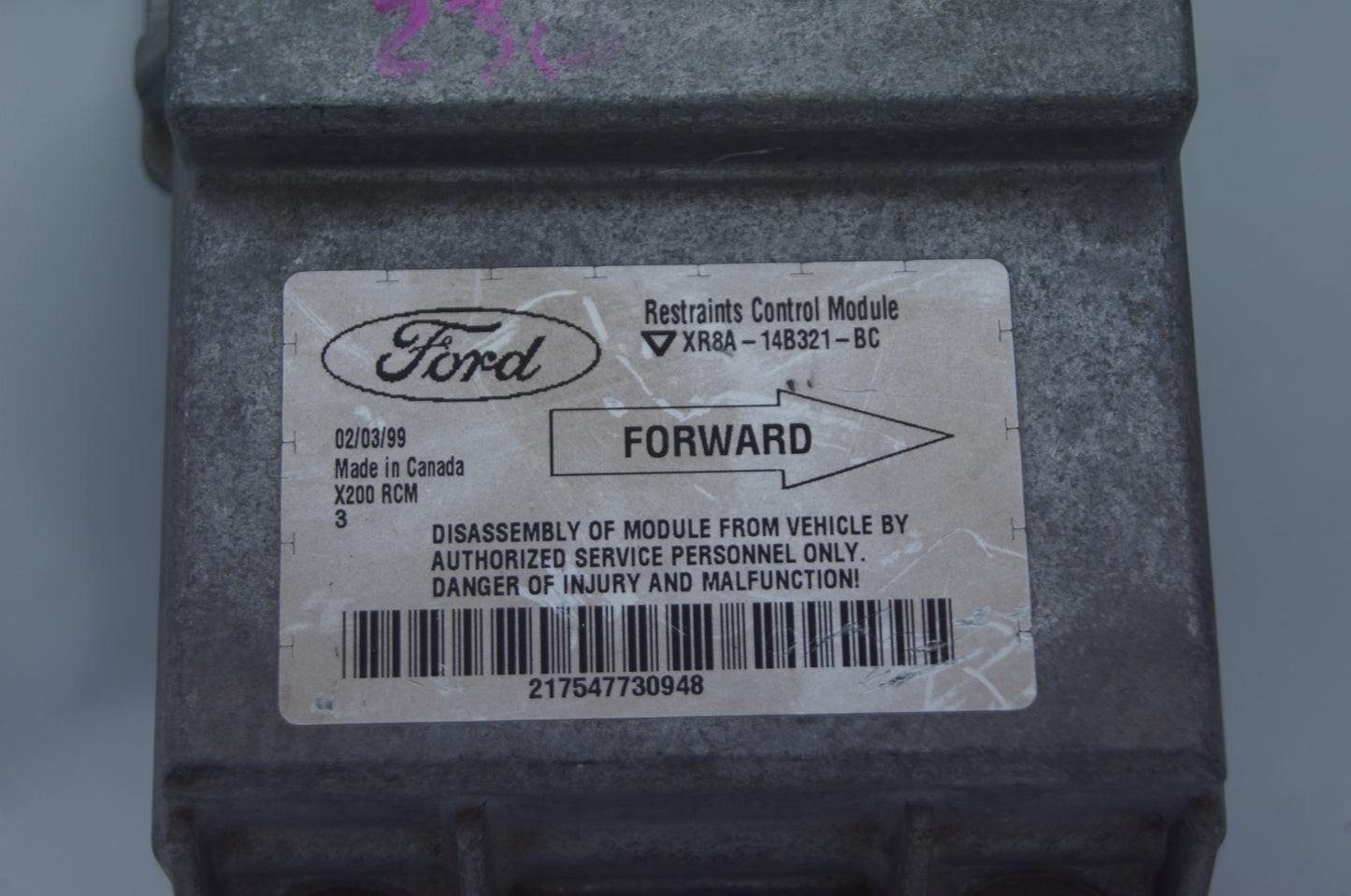 Jaguar S-Type SRS Airbag Control Module  XR8A-14B321-BC - Glasgow Car Parts Store