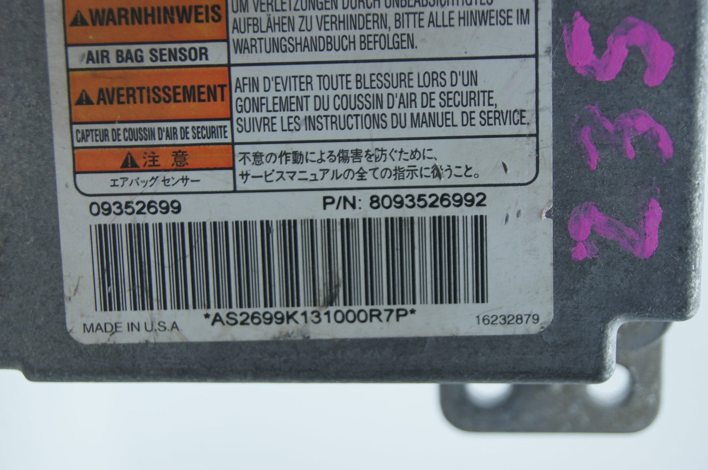 Isuzu Trooper SRS AirBag Control Module Ecu 8093526992 - Glasgow Car Parts Store