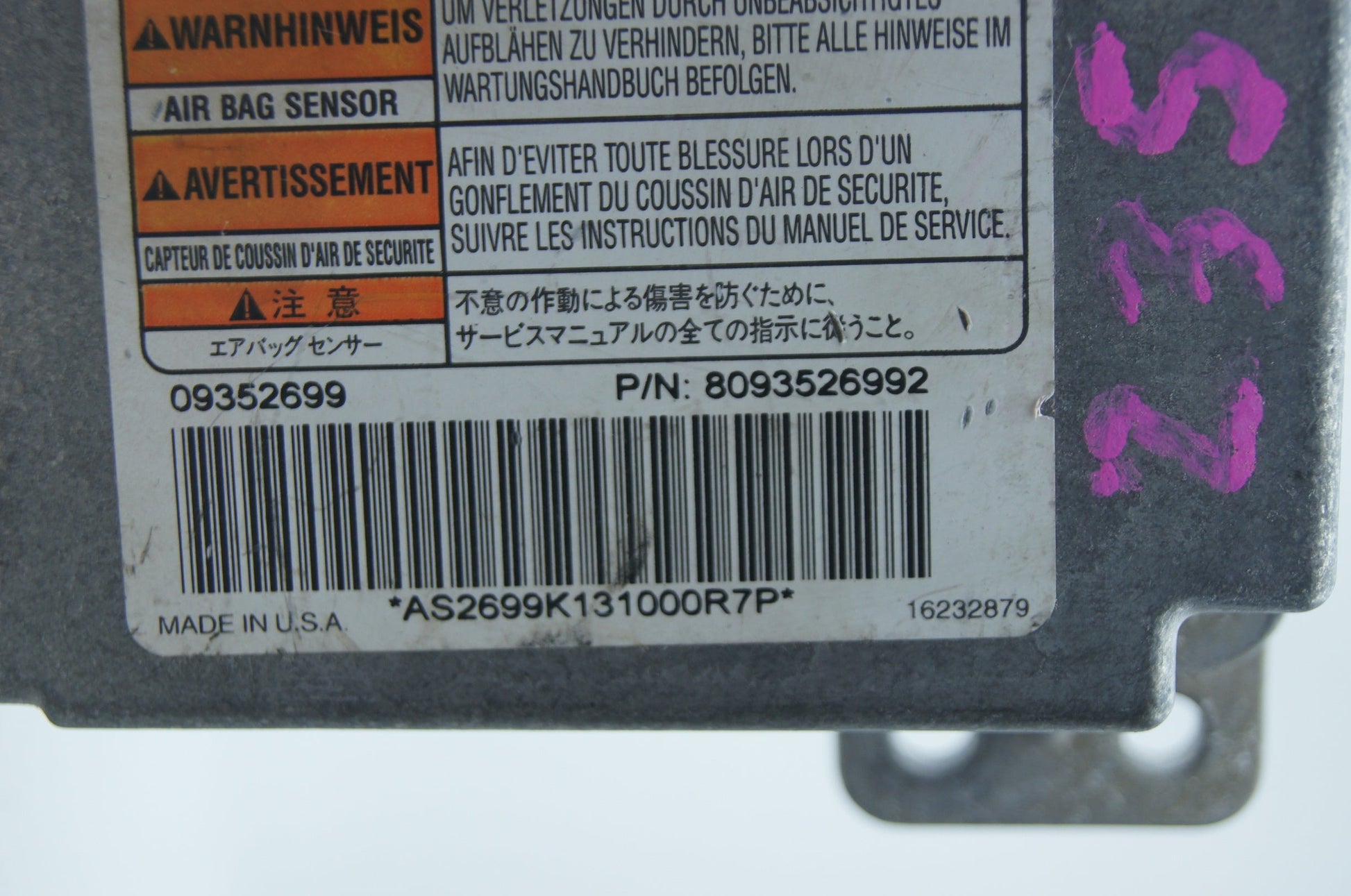 Isuzu Trooper SRS AirBag Control Module Ecu 8093526992 - Glasgow Car Parts Store