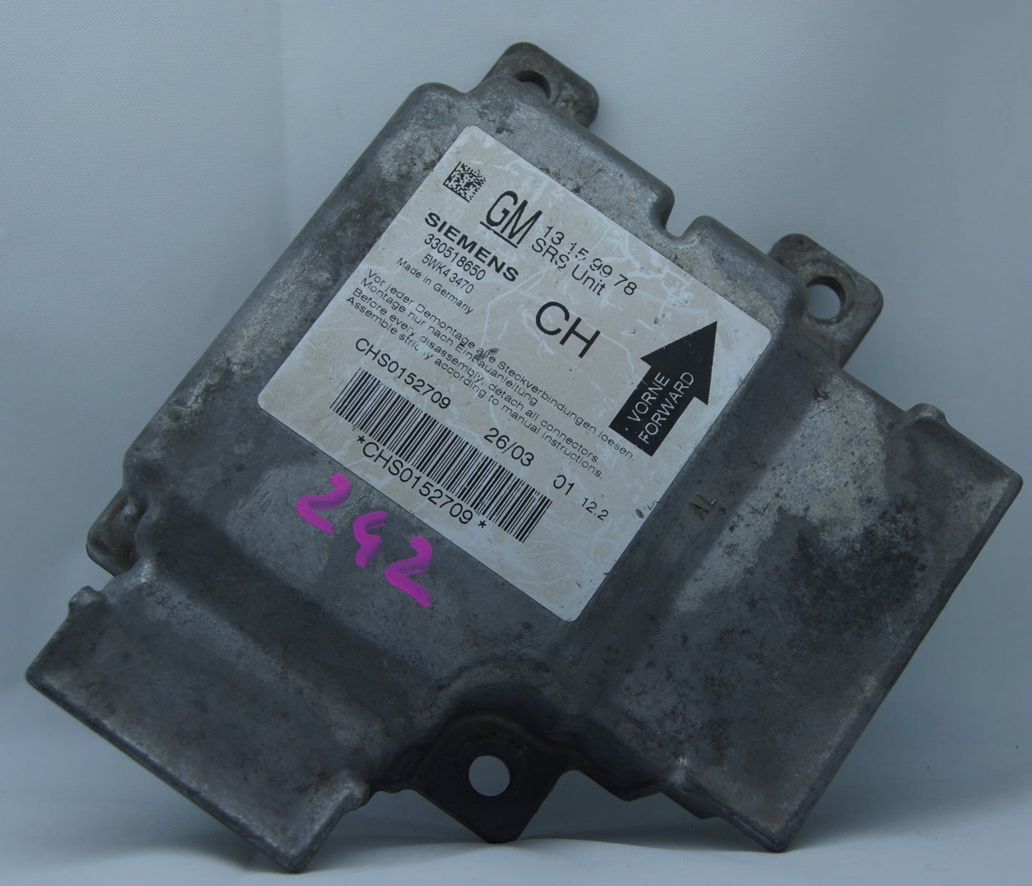 Vauxhall Opel Signum Vectra Airbag SRS Control Unit GENUINE 13159978 330518650 - Glasgow Car Parts Store