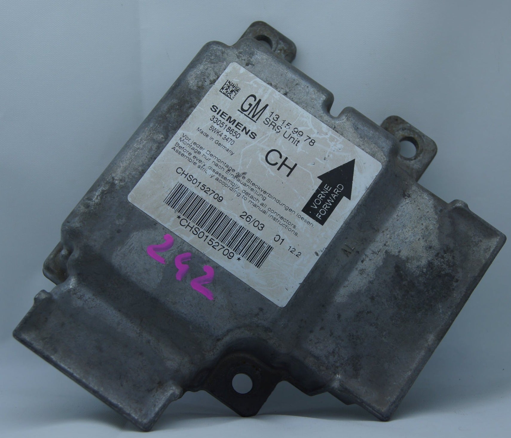 Vauxhall Opel Signum Vectra Airbag SRS Control Unit GENUINE 13159978 330518650 - Glasgow Car Parts Store
