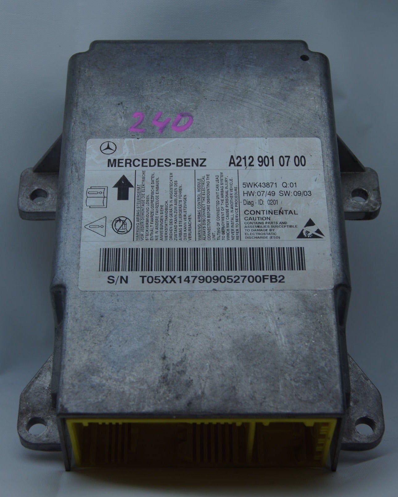 Mercedes W212 Srs Airbag Module A2129010700 - Glasgow Car Parts Store