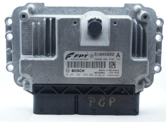 Fiat Bravo 1.4 Litre Turbo Petrol Engine ECU 51805022A 0261201688 1039s24594. Plug and Play. - Glasgow Car Parts Store