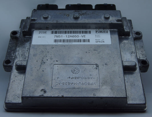 Ford Focus  1.8 Petrol Engine control unit ECU 7M51-12A650-VE 7M5112A650VE  ESU-411 - Glasgow Car Parts Store