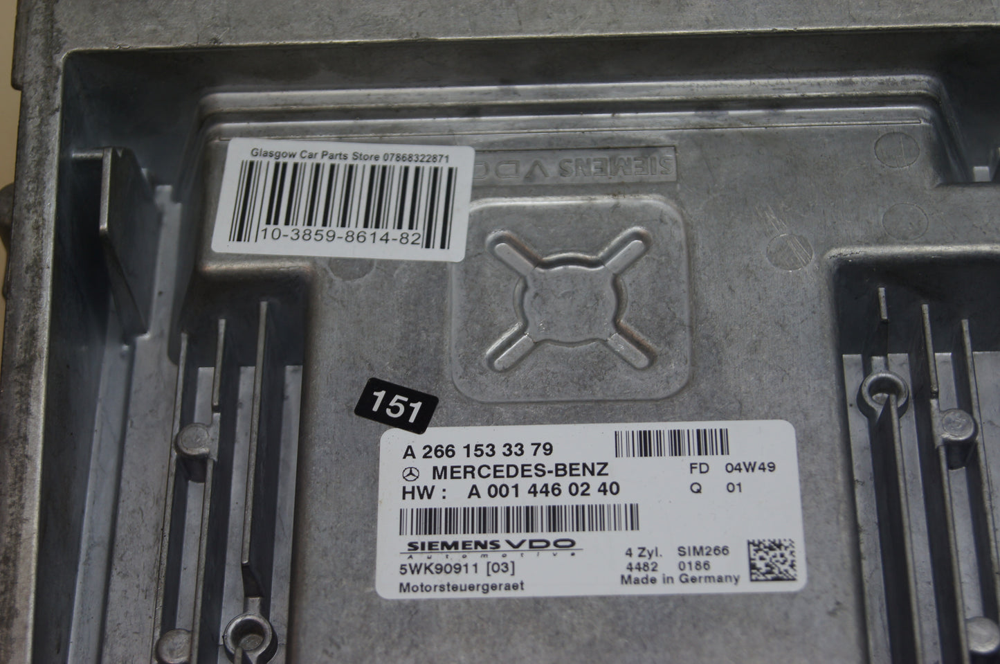 Mercedes  ECU  Engine control unit A2661533379 Sim266 - Glasgow Car Parts Store