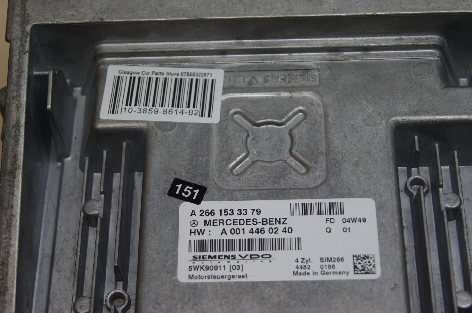 Mercedes  ECU  Engine control unit A2661533379 Sim266 - Glasgow Car Parts Store