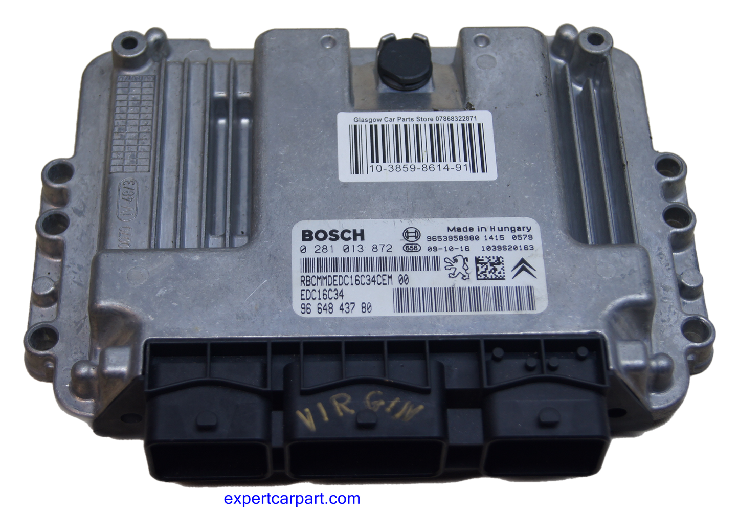Ecu Peugot Citroen 0281013872 9664843780 1039S20163 VIRGIN engine control unit. - Glasgow Car Parts Store