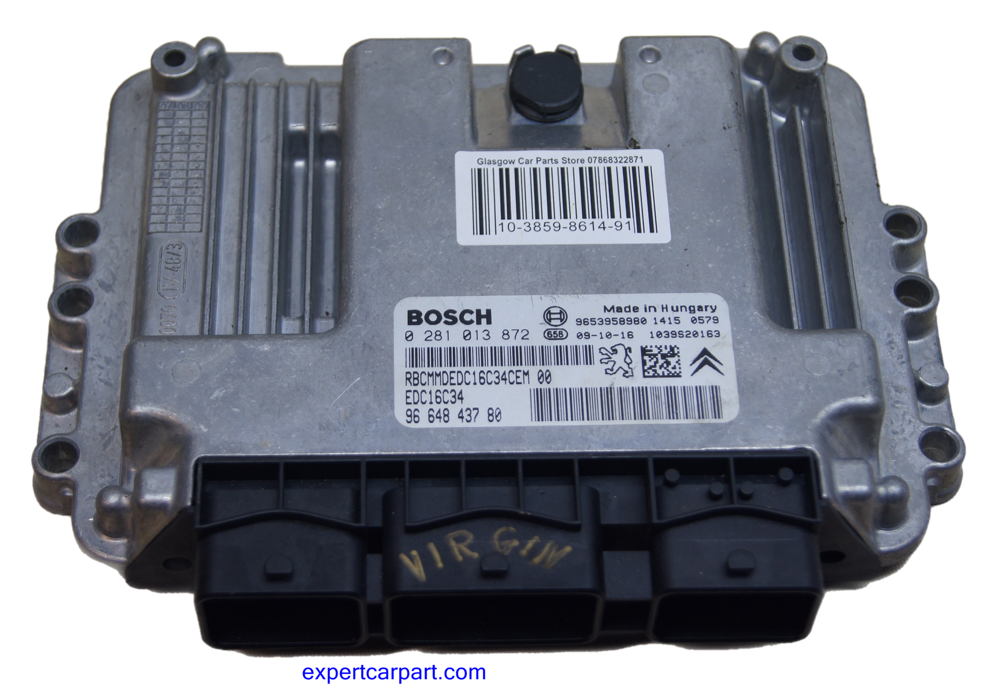 Ecu Peugot Citroen 0281013872 9664843780 1039S20163 VIRGIN engine control unit. - Glasgow Car Parts Store