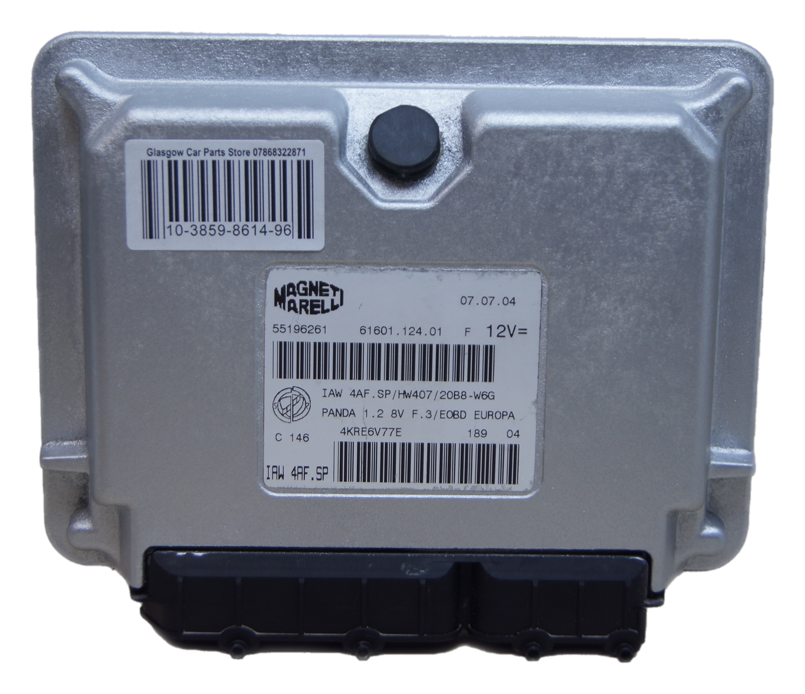 FIAT PANDA 55196261 ECU  IAW4AF.SP  HW407 20B8 -W6G  PLUG & PLAY. - Glasgow Car Parts Store