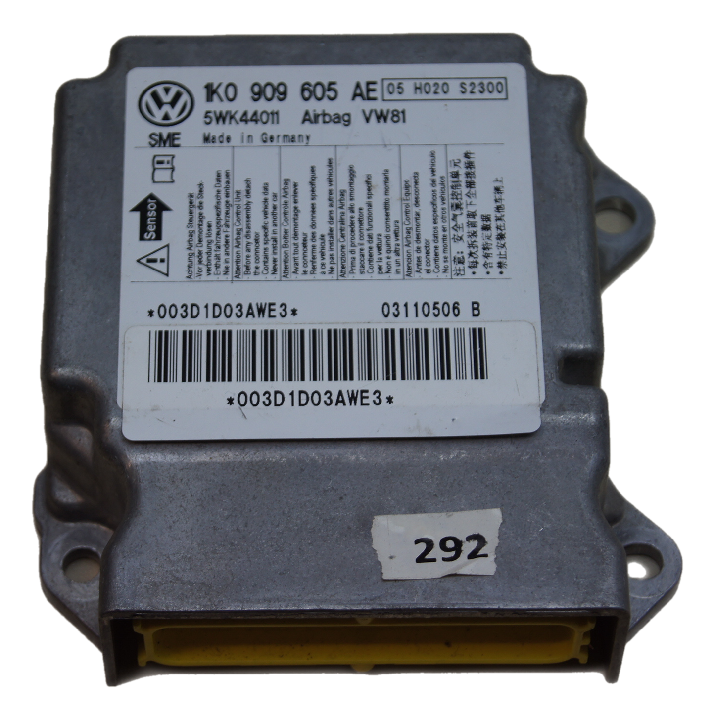 airbag control unit Scirocco VW 2009-2014 1K0909605AE 5WK44011 - Glasgow Car Parts Store