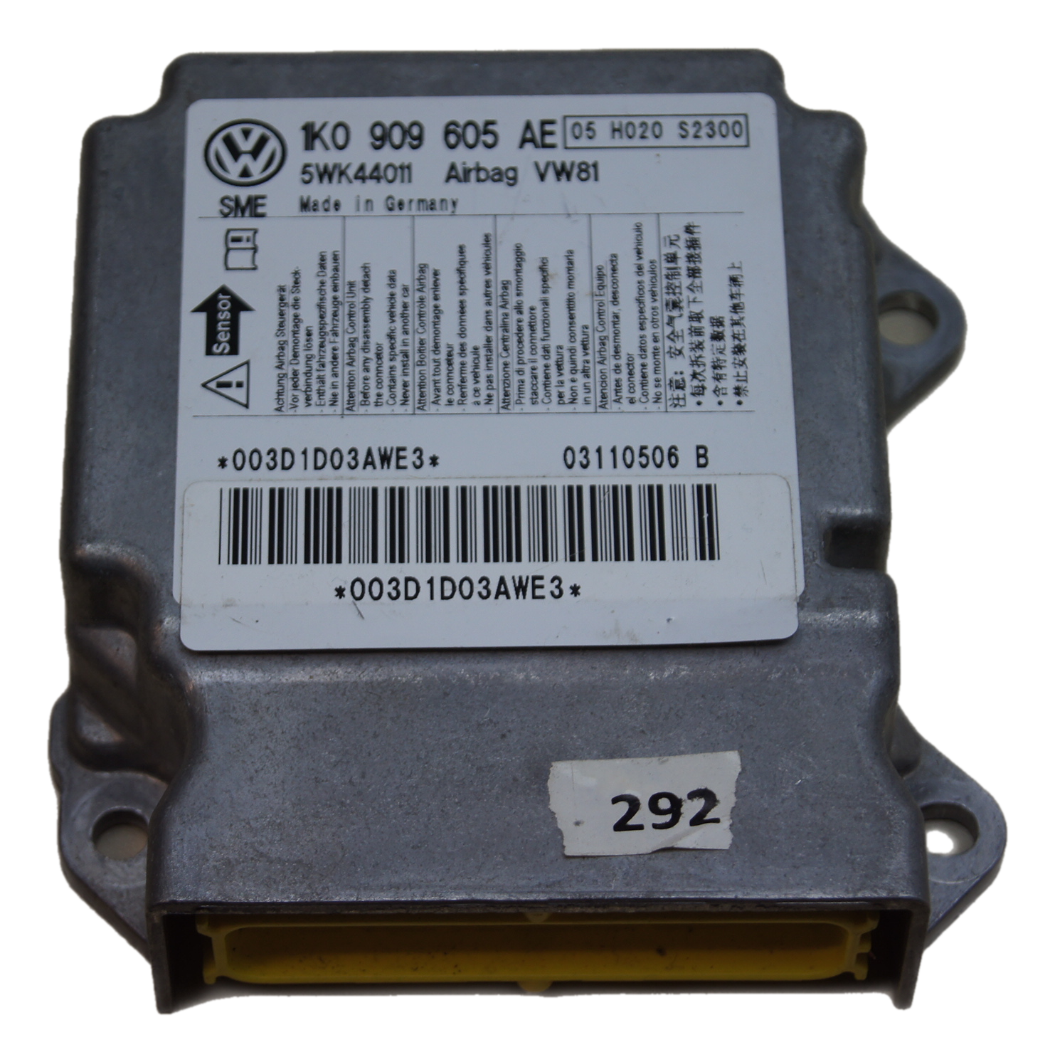 airbag control unit Scirocco VW 2009-2014 1K0909605AE 5WK44011 - Glasgow Car Parts Store