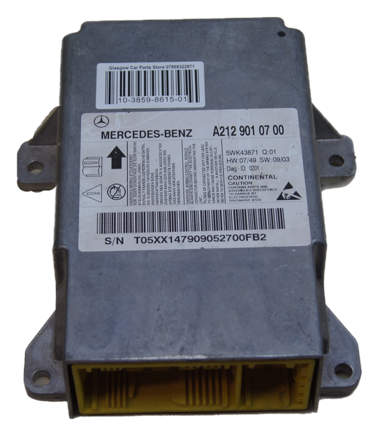 Mercedes E-CLASS W212 E250 2.1 CDI Airbag module srs A2129010700 - Glasgow Car Parts Store