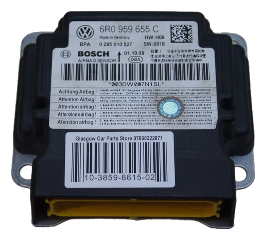 Vw Polo 6R Seat Ibiza MK5 FABIA 2010-16 srs AIRRBAG CONTROL MODULE ECU 6R0959655C - Glasgow Car Parts Store