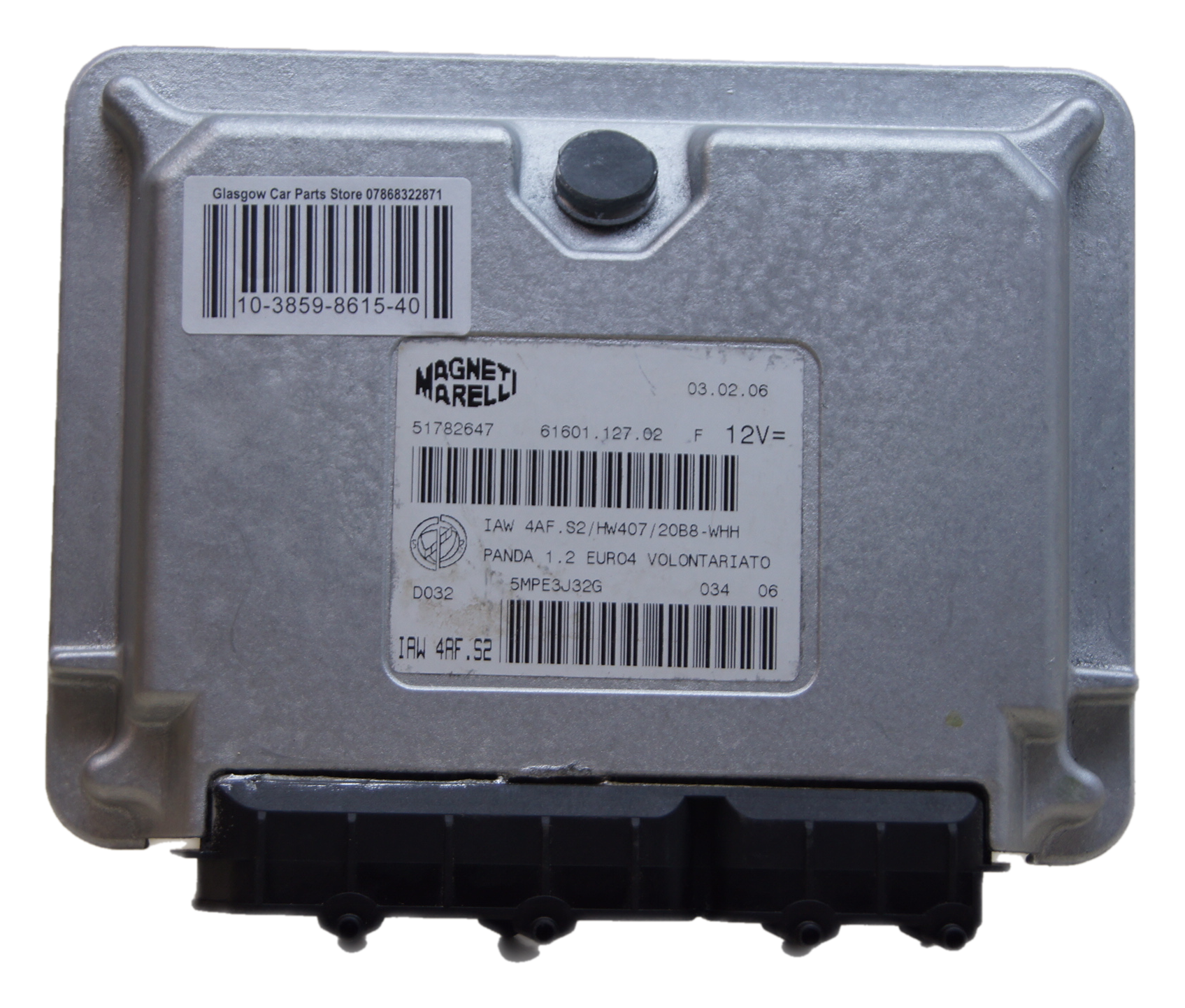 FIAT PANDA ECU 51782647 ,IAW4AF.S2/HW407/20B8-WHH . PLUG & PLAY ECU - Glasgow Car Parts Store