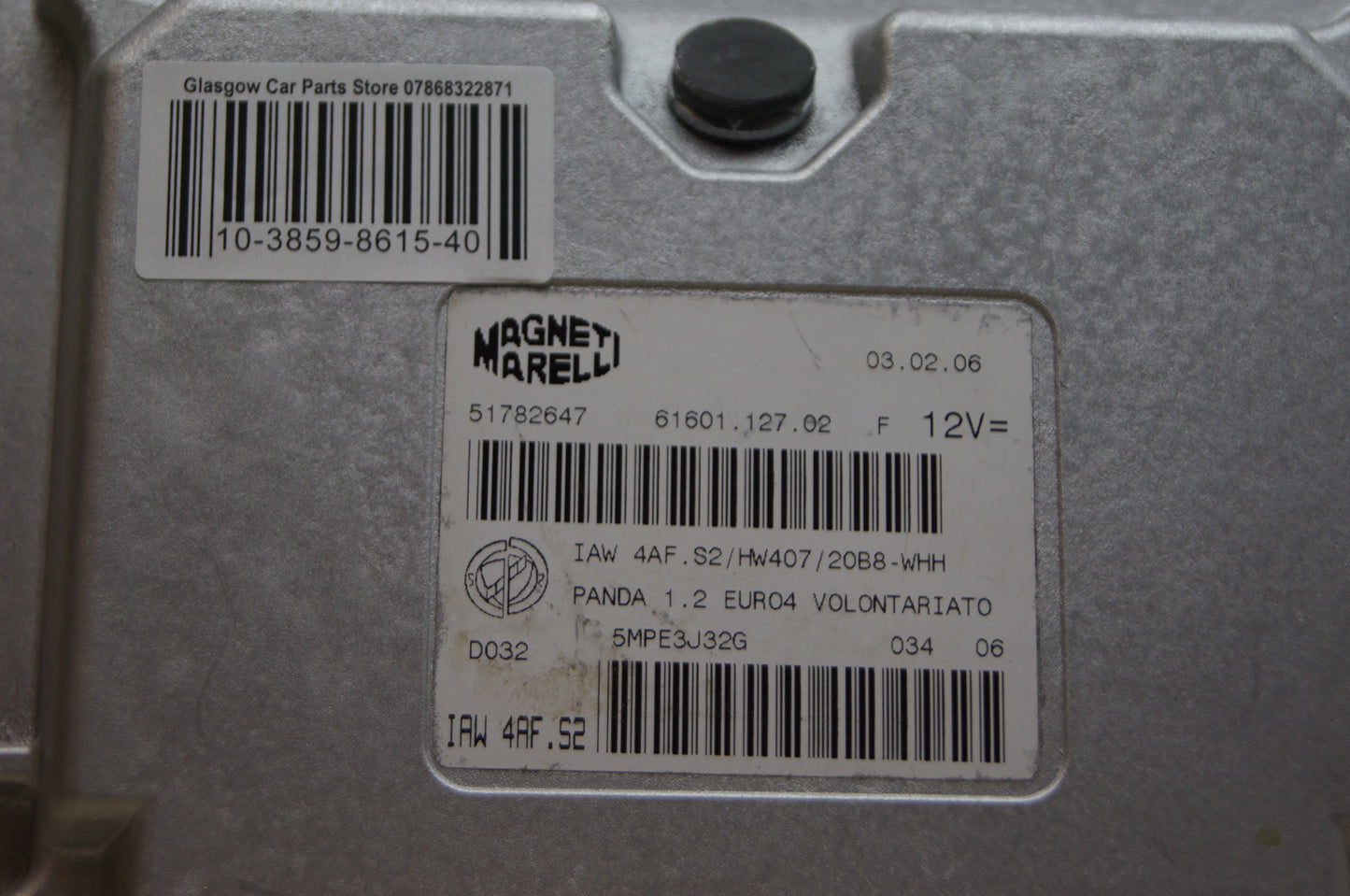 FIAT PANDA ECU 51782647 ,IAW4AF.S2/HW407/20B8-WHH . PLUG & PLAY ECU - Glasgow Car Parts Store