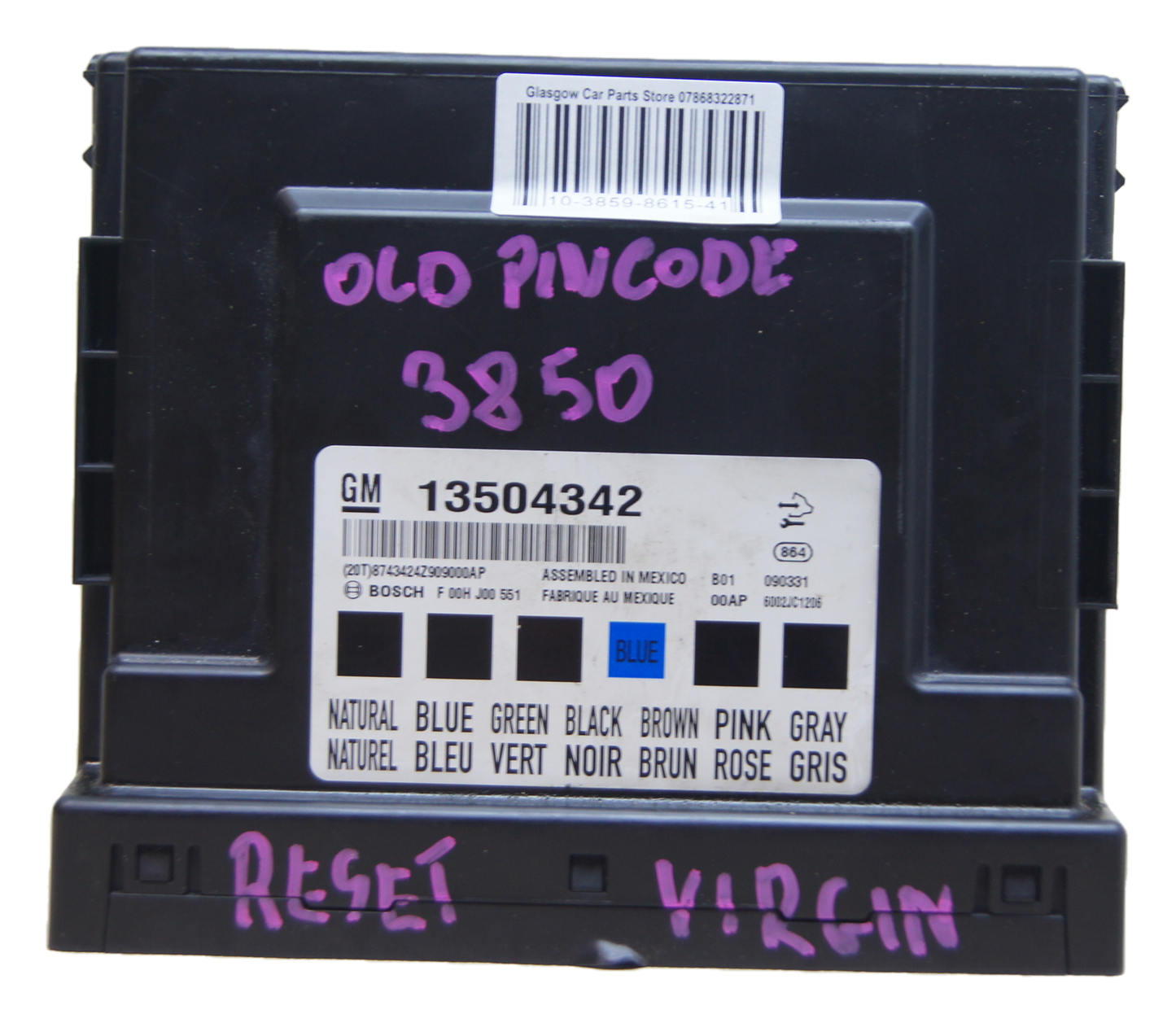 Bcm Vauxhall Opel 13504342 Body control module VIRGIN - Glasgow Car Parts Store