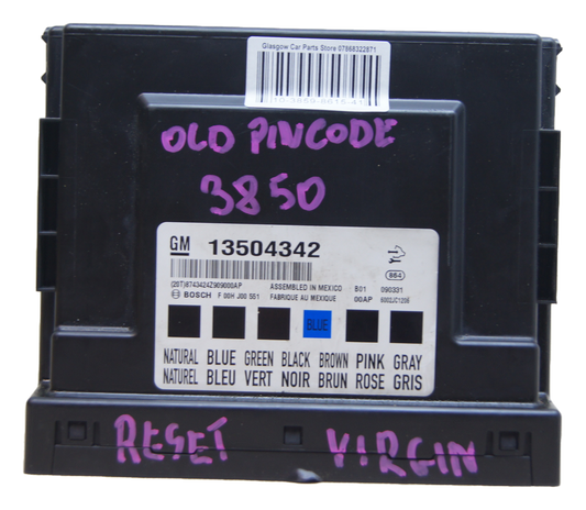 Bcm Vauxhall Opel 13504342 Body control module VIRGIN - Glasgow Car Parts Store