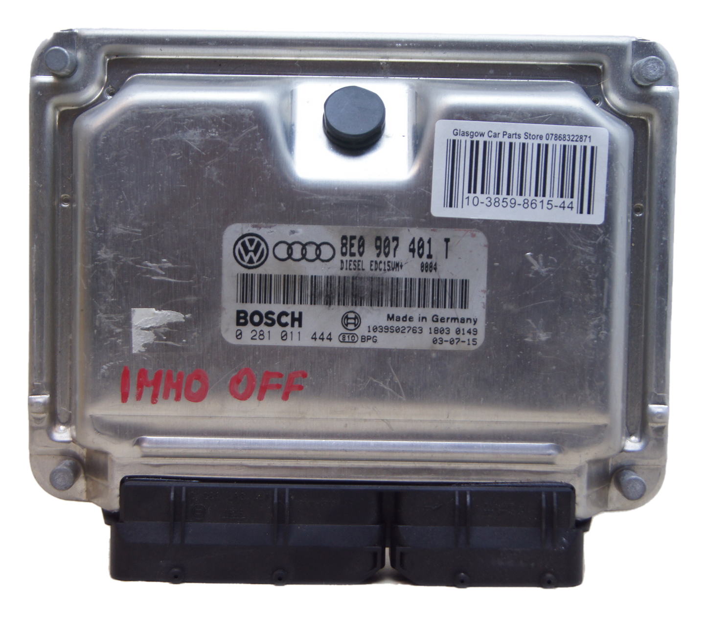 AUDI  ECU PLUG & PLAY IMMO OFF 8E0907401T 0281011444 EDC15VM+ - Glasgow Car Parts Store